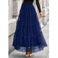 thumbnail image 4 of Falda PRETTYGARDEN de Tul para Mujer Cintura Alta Elástica Azul Marino, 4 of 8