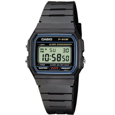 Casio - casio casual black resin digital watch f91w - Walmart.com - Walmart.com