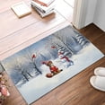 thumbnail image 2 of Hello Winter Abyssinian Football Snowman Welcome Snowy Morning Doormat Cat Lover Kitten Owner Gifts Indoor Outdoor Welcome Mat - 01012, 2 of 5