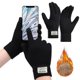thumbnail image 3 of Guantes gruesos de terciopelo para invierno, de poliéster, sensibles a la pantalla táctil, con estampado de piña, con separación de dedos, ideales para conducir y deportes al aire libre., 3 of 5