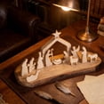 thumbnail image 5 of 13 Pcs Wooden Nativity Scene Set, Miniature Holy Family Figurines, Minimalist Boho Christmas Tabletop Decor for Indoor Home Mantel Display and Holiday Gift, 5 of 8