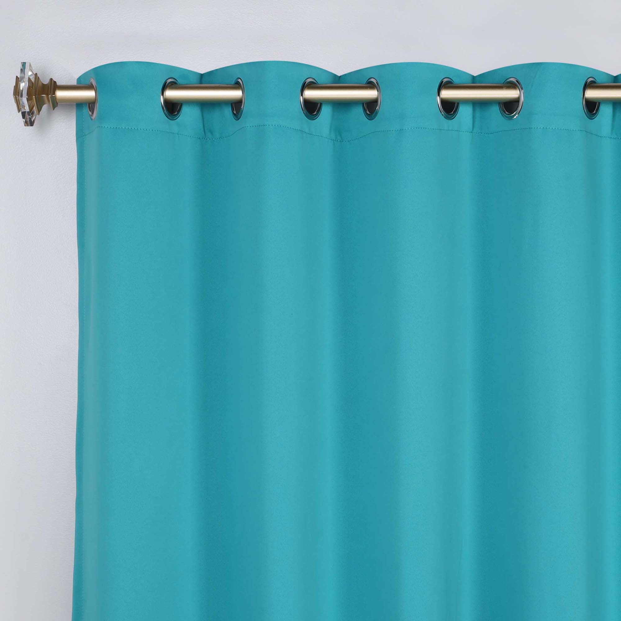 Superior Blackout Solid Light Filtering Grommet Curtain Panel Set, 52" x 120", Aqua