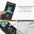 thumbnail image 6 of Nalacover for Samsung Galaxy Z Flip5 Rugged Shockproof Case, Finger Ring Holder Kickstand Magnetic Slim Fit Cover Compatible with Car Mount Anti-Scratches Case for Samsung Galaxy Z Flip5,Black, 6 of 11