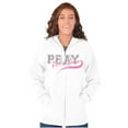 thumbnail image 3 of Pray For A Cure Breast Cancer Sport Zip Hoodie Sweatshirt Women Brisco Brands S, 3 of 6