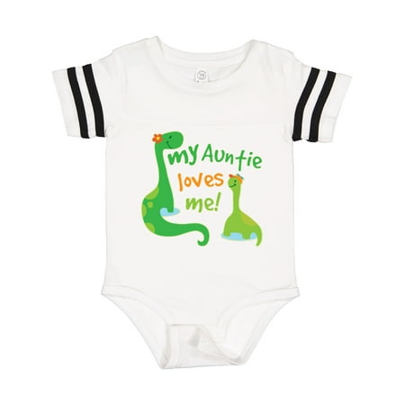 

Inktastic My Auntie Loves Me Dinosaur Gift Baby Boy Bodysuit