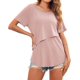 thumbnail image 4 of Ekouaer Women's Maternity Shirts Short Sleeves Nursing Tops 3 Pack Double Laye Breastfeeding Tees Pregnancy Clothes S-XXL, 4 of 5