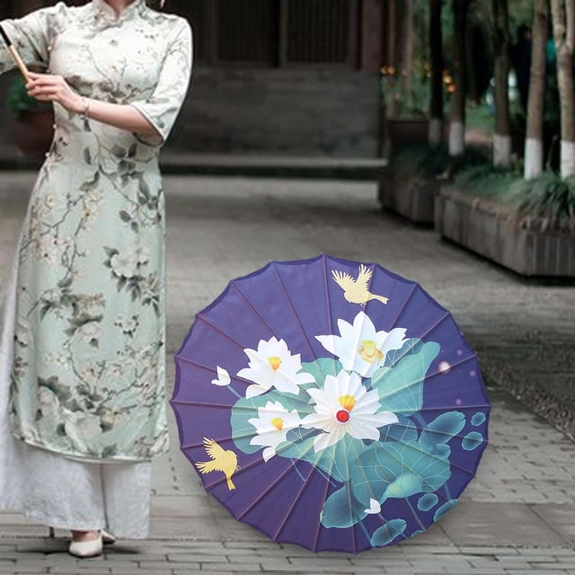 de Papel Engrasado Chino Accesorios de Sombrilla de Papel Arte Tradicional de Danza Clásica para Fotografía Festivales de Música Rec Estilo E Macarena Sombrilla de papel engrasado