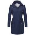 thumbnail image 2 of Twinklady Chaqueta De Lluvia Para Mujer, Cortavientos, Impermeables De Escalada A Rayas, Impermeables, Ligeros, Gabardinas Con Capucha Para Exteriores, Azul Marino Xl, 2 of 5