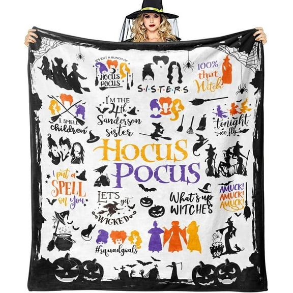 Witch Blanket Halloween Throw Blankets for Women Witch Flannel Fleece Blankets for Couch Sofa Bed Chair Decor Halloween Decorations Blanket