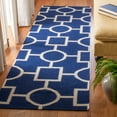 thumbnail image 3 of SAFAVIEH Dhurrie Sheldon Geometric Shapes Wool Area Rug, Navy/Ivory, 2'6" x 4', 3 of 10