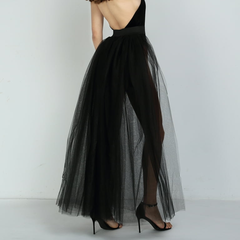 SWSMCLT Women's Tulle Skirt Tutu Overskirt Maxi Overlay Elastic Waist Bubble Skirt Long Skirt Floor Length Wedding Bridal High Waist Sheer Summer Black Small-X-Large - Walmart.com SWSMCLT Women's Tulle Skirt Tutu Overskirt Maxi Overlay Elastic Waist Bubble Skirt Long Skirt Floor Length Wedding Bridal High Waist Sheer Summer Black Small-X-Large - Walmart.com