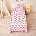 thumbnail image 3 of Viviland Kids Sheet Set Full Size, Girls Full Sheet Set with Floral Pink Strawberry Pattern，Breathable Silky Soft Microfiber Kids Fitted Sheet, 3 of 8