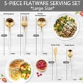 thumbnail image 2 of baomifa-Serving Utensils,Set of 5 Matte Whitegold Large Serving Spoon,Slotted Serving Spoon and Serving Fork,with Sugar Spoons and Butter Knife,Stainless Steel Serving Utensils Set for Party Catering, 2 of 4