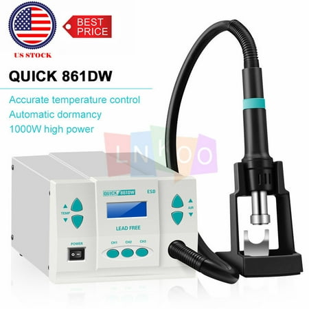 Quick Soldering 861DW Soldering Digital Rework Station 110V 1000W Hot Air Rework Station with LCD