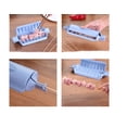 thumbnail image 4 of Máquina para hacer brochetas de carne, brocheta rápida, sin lesiones en los dedos, resistente y duradera, fácil de limpiar, con una sola mano, adecuada para barbacoas en el hogar y al aire libre, 5 piezas (azul) oso de fresa Electrónica, 4 of 5