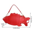 thumbnail image 3 of Hfppkn 3D Fish Shaped PU Leather Crossbody Bag Novelty Mini Shoulder Handbag for Party Daily Use 32x7x13cm Red, 3 of 7