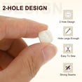 thumbnail image 4 of Uxcell 10pcs Botones Cuadrados 8mm 2 Agujeros Botones de Concha para Manualidades, Blanco, 4 of 6