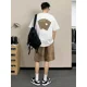 thumbnail image 4 of Conjuntos para hombre, camisetas negras con estampado gráfico de manga corta de algodón, pantalones cortos, trajes para hombre, pantalones básicos, estética, moda XL 2024, 4 of 4