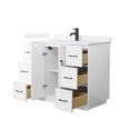 thumbnail image 2 of Elan TK 42" White Single Vanity & White Cultured Marble Top & Black Trim, 2 of 5
