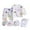 J, variant on 8Pcs Newborn Baby Boy Girl Clothes Sets Cute Tops+Hat+Pants+Bib+Sock Shose+Romper Outfits Set Infant Baby Jumpsuit 0-3 Months Baby Costume
