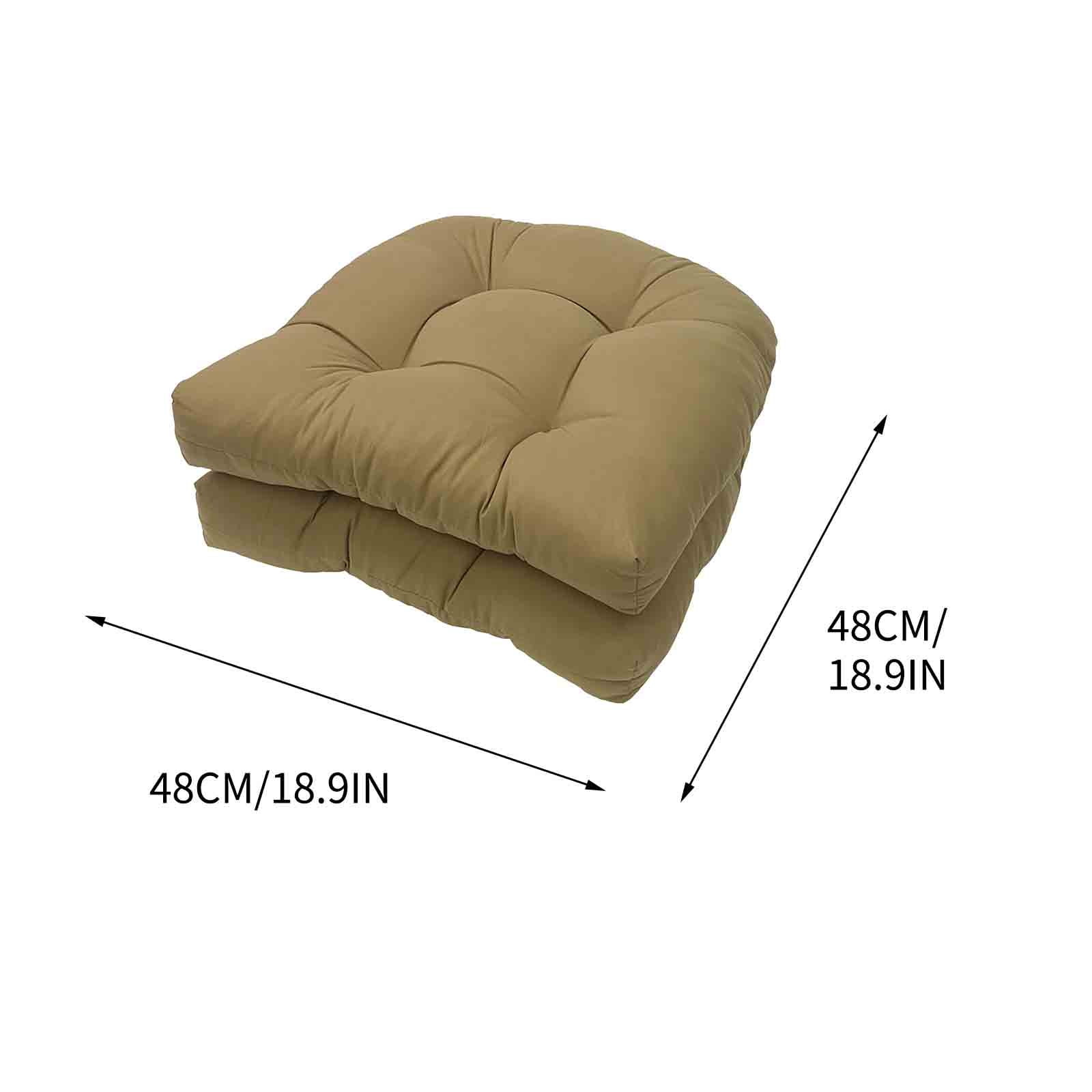 Anuirheih Outdoor Rocking Chair Cushions Set of 2, Outdoor Deep Seat Cushions Seat Pillow Cushion for Patio Garden Floor Sofa(Khaki)