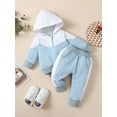 thumbnail image 3 of goowrom Baby Suit Set, Contrast Color Long Sleeve Hooded Tops with Zipper+ Long Pants, 3 of 9