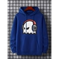 thumbnail image 2 of Ghost Wearing Headphones Print Hoodie, Sudaderas Con Capucha Para Hombres, Sudadera Con Capucha Casual Para Hombres Con Diseño Gráfico Y Bolsillo Canguro Para Primavera Y Otoño, Como Regalos, 2 of 4