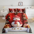 thumbnail image 2 of jejeloiu Kawaii Snowmen Queen Comforter Set,Merry Christmas Bedding Sets,Xmas Tree Gifts Bedding Comforter Set For Childrem,Ultra Soft Home Decor Reversible,3pcs, 2 of 8