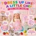 thumbnail image 3 of JoyStone Kids Cooking Playset, Stainless Steel Pots and Pans Pretend Play Kitchen Toy Set with Apron, Chef Hat, Cuttable Food and Seasoning Bottles for Age 3+, Pink, 3 of 10