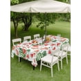 thumbnail image 4 of Outdoor Tablecloth with Umbrella Hole for Patio/Picnic/Party/Camping, Watermelon Waterproof Table Cloth Rectangle Table Cover Washable, Watercolor Summer Fruits Green Palm Leaves (54"x 80"), 4 of 9