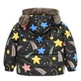 thumbnail image 4 of ASFGIMUJ Baby Winter Jacket Girls Hooded Cartoon Cute Prints Coat Toddler Outwear Zipper Windproof Warm Thick Girls Coat Jacket Dark Blue 18 Months-24 Months, 4 of 5