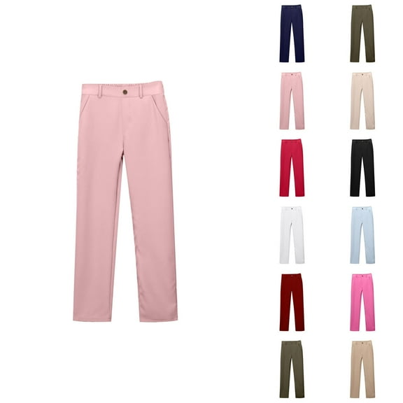 Pants for Girls Casual Pants for Girls for Kids Comfortable Dress Trousers Stretchy Design with Pockets Ideal for Daily Wear and Outdoor Activities Ages 5 to 16