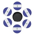 thumbnail image 5 of El Salvador Flags Coasters With Leather Holder Set Of 6 Round Coasters for Home and Kitchen Decor, 5 of 7