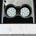 thumbnail image 3 of Car Coasters 2 Pack Stone Cup Holder Beautiful Blue Flowers Absorbent Drink Car Coaster Ceramic Set Small 2.56 inch Cup Coasters, 3 of 6