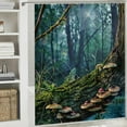 thumbnail image 6 of mushrooms shower curtain for Bathroom 100% polyester Bathroom Shower Curtain Set  with Hooks, 6 of 7