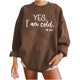 thumbnail image 2 of ICHUANYI Clearance Fashion Loose Women's Round Neck Casual Long Sleeve Printed Ladies Sweatshirt Tops(Brown, XXL) ICHUANYI WER2023081514059, 2 of 6