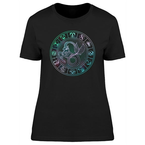 Capricorn Zodiac Circle Graphic Tee Women's -Image by Shutterstock