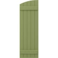 thumbnail image 5 of Ekena Millwork 17 1/2"W x 76"H Americraft Five Board (2 Batten) Exterior Real Wood Joined Board-n-Batten Shutters w/ Elliptical Top (Per Pair), Moss Green, 5 of 10