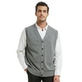 thumbnail image 2 of Toptie Men Sweater Vest Solid Knitted Lightweight Thermal Cardigan-Gray-XXL, 2 of 8