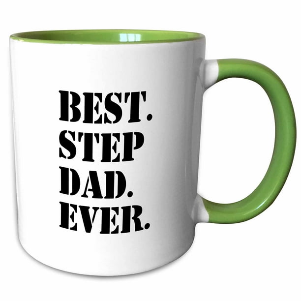3dRose Best Step Dad Ever - Gifts for family and relatives - stepdad - stepfather - Good for Fathers day - Two Tone Green Mug, 11-ounce