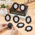 thumbnail image 3 of 12pcs Vintage Oval Photo Frame Black Mini Picture Frames 3.6x3.1 Inch Resin Picture Photo Frame Baroque Table Top Frames DIY, 3 of 9