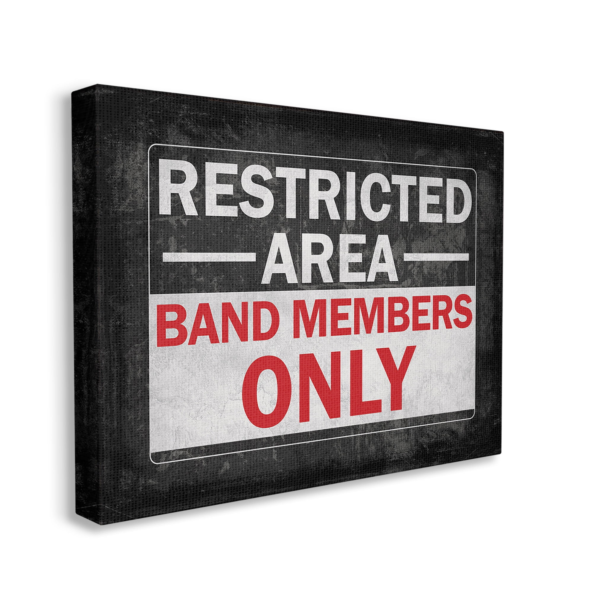 Stupell Industries Band Members Only Typography Painting Gallery Wrapped Canvas Art Print Wall Art, 48 x 36