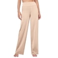 thumbnail image 5 of Women's Casual Pants, Cropped High Waisted Straight Leg Trousers with Pockets, Loose Fit Stretchy Work Pants for Yoga, Office, Casual Wear and Daily Outfits-Beige, 5 of 9