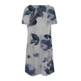 thumbnail image 5 of Wycnly Summer Dresses for Women Loose Swing Pocket Tunic Tshirt Midi Dresses Short Sleeve Round Neck Tie-Dye Print Knee-Length 2024 Casual Dress Blue m Clearance Under $5, 5 of 5
