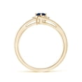 thumbnail image 2 of ANGARA Natural Blue Sapphire and Diamond Split Shank Engagement Ring in 14K Yellow Gold for Women (Size-5x3mm) | September Birthstone, Anniversary, Jewelry Gift for Women | Natural Blue Sapphire Ring, 2 of 11