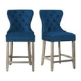 thumbnail image 5 of WestinTrends Wordford 24" Tufted Velvet Counter Stool (Set of 2), Antique Gray/ Royal Blue, 5 of 11