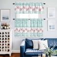 thumbnail image 2 of Green Plaid Farmhouse Kitchen Curtains Sets for Windows 36 Inch Length, Watercolor Cute Country Pigs Checkered Rod Pocket Window Treatments Tier Curtains and Valances Set for Bedroom/Bathroom, 2 of 8