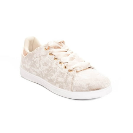 Soho Shoes Women's Low Top Velvet Lace Up Casual Fashion