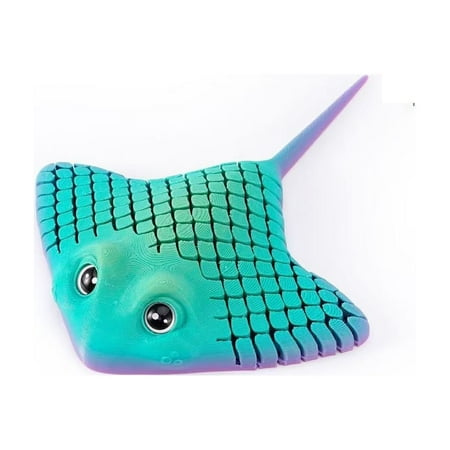 3pc Cyan purple 14cm 3D-printed manta ray and ray fish tank landscaping can be moved featuring a novel and creative design