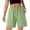 Mint Green, variant on Linen Shorts for Women Casual Summer High Waisted Wide Leg Bermuda Pull-on Beach Vacation Shorts with Pockets